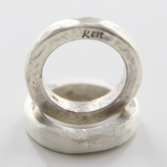 3 rings  Our new signature sterling unisex GRIT rustic rings - Picture 7 of 16